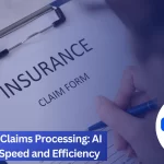 Hand with pen filling out an insurance claim form on a clipboard.